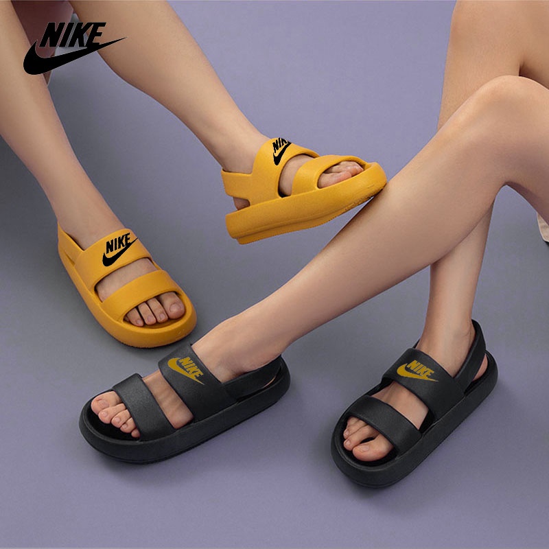 Nike Sendal Karet Wanita Lembut dan Nyaman Sepatu Sendal Putih  hitam Jelly Anti Slip Sendal lalisa Sandal Gunung Karet Wanita