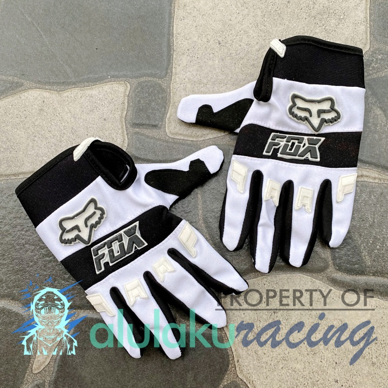 Sarung Tangan Anak-Anak Trail Motocross Usia 8 sampai 15 Tahun Premium Quality - White