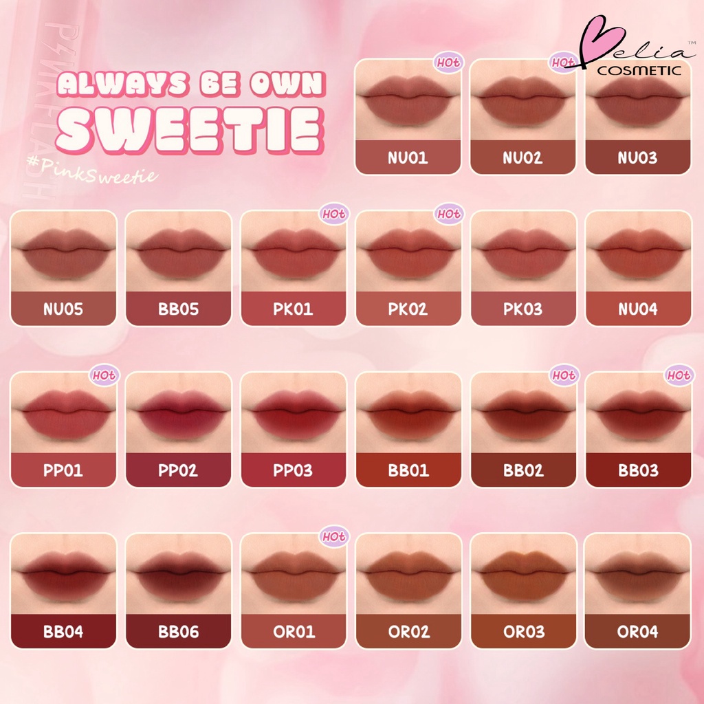 ❤ BELIA ❤ PINKFLASH Powdery LipGloss PF-L16 | Lipgloss | Pewarna bibir | BPOM