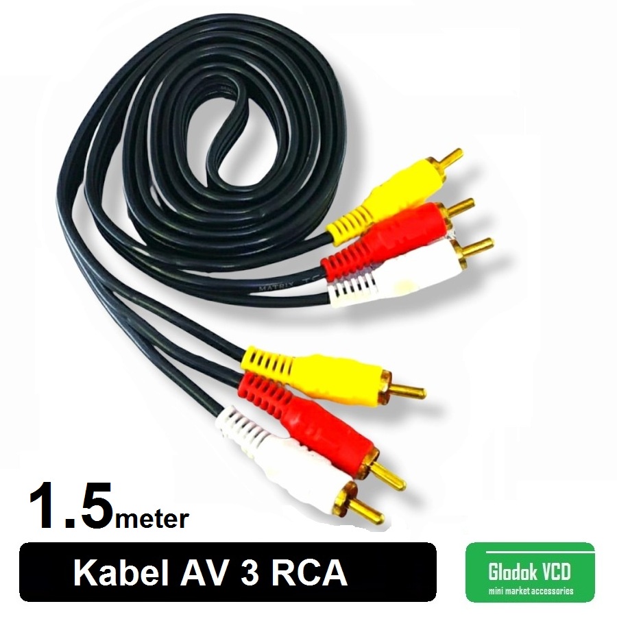 Kabel 3 RCA 1.5 meter - Cable RCA 1.5m