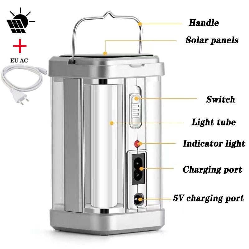 Lampu led Emergency / Lentera Emergency 4 Sisi PUSH ON Lampu Solar 40watt Emergency lamp Lentera Berkemah LED + Kabel pengisi daya