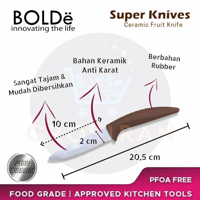 Bolde Knives 22Cm Fruit Ceramic Knife Pisau Dapur Piso Peso Keramik