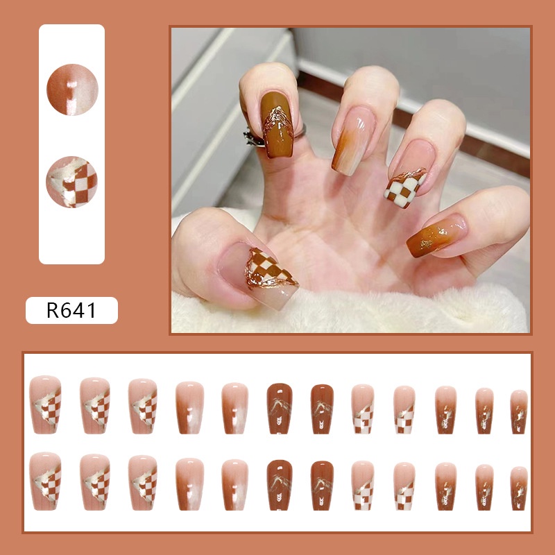 R641-r660 24pcs / Kotak Kuku Palsu Full Cover Untuk Nail Art