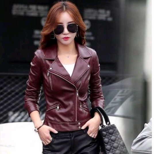 jaket kulit wanita jesica rock n roll