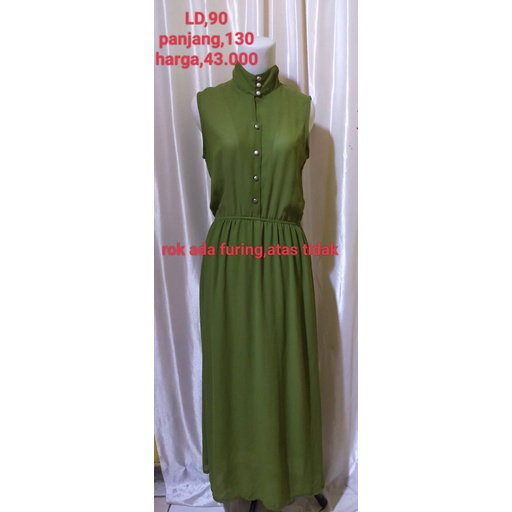 DRESS HIJAU LONG DRESS DRESS LONG DRESS BUSUI DRESS KANCING SIFON /Dress wanita /Dress Premium/Dress