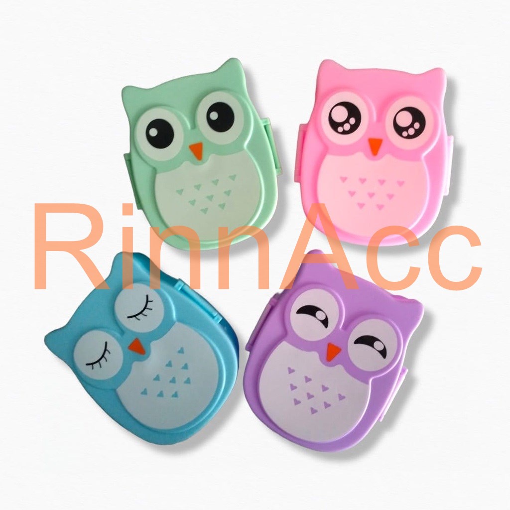 Lunch Box Owl 2 Sekat Kotak Makan Tempat Bekal Anak Burung Hantu FUKURO / Souvenir Ulang Tahun