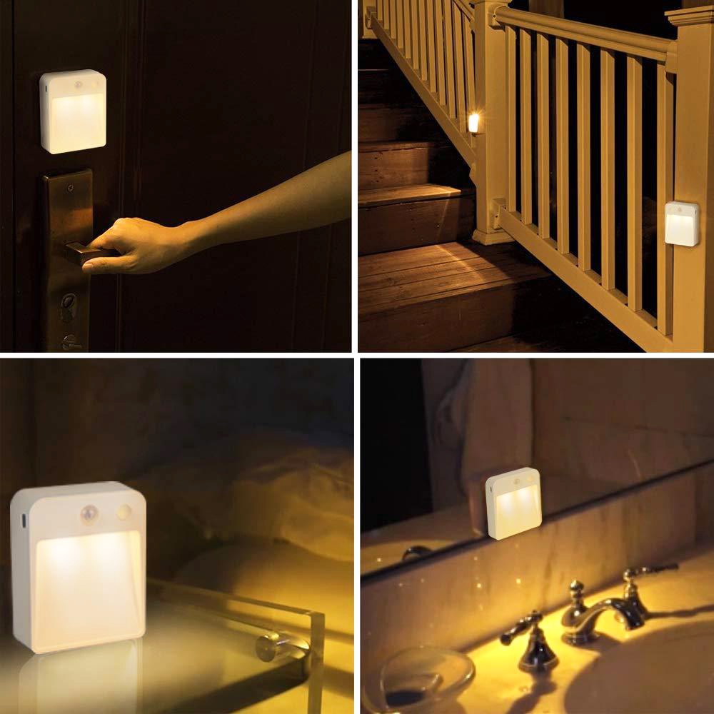 Lampu Malam LED Mini Portable Wireless Tenaga Baterai Dengan Sensor Induksi Inframerah Untuk Dapur / Toilet / Kamar Tidur