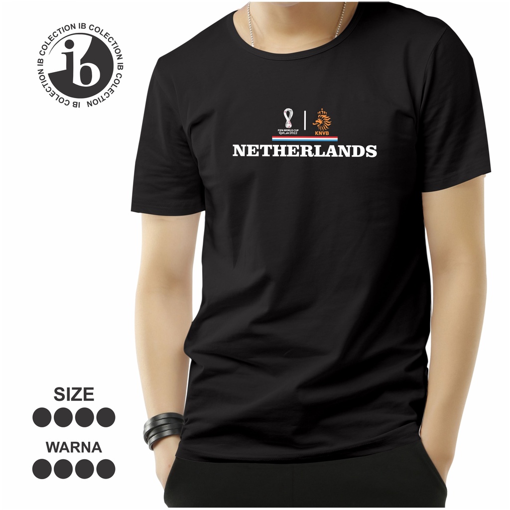 Kaos T-shirt Kaos Distro Pria Piala Dunia 2022  Qatar Belanda