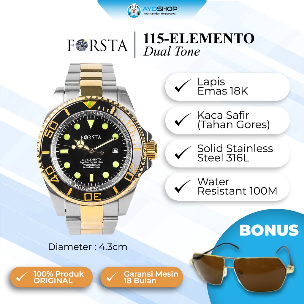 Jam Tangan Forsta Elemento Dual Tone