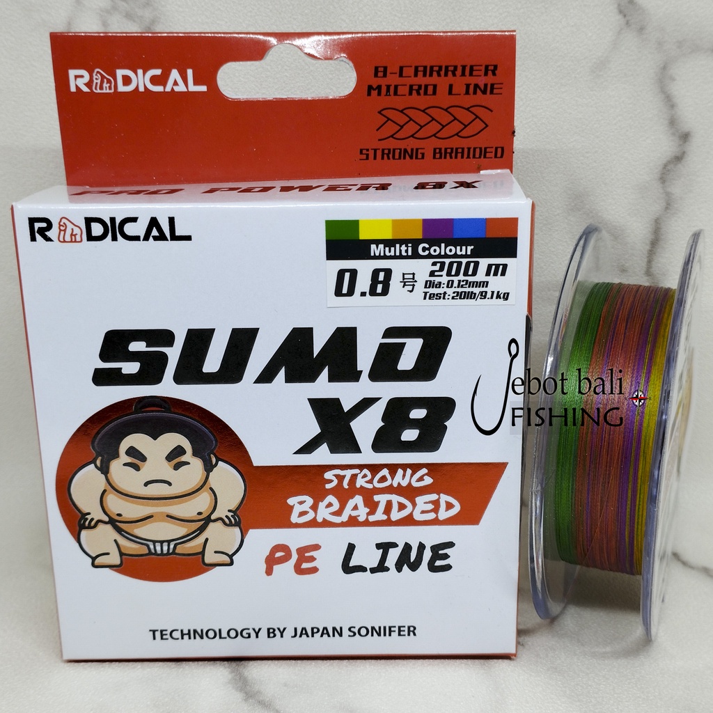 Senar PE Radical Sumo X8 - PE 0.6 0.8 1.0 1.5 200 300 meter - Tali Pancing UL
