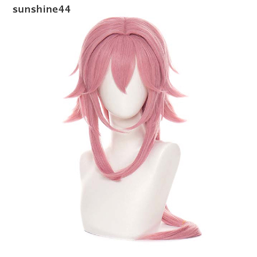 Sunshine Wig / Rambut Palsu Panjang 80cm Warna Pink Tahan Panas Untuk Cosplay