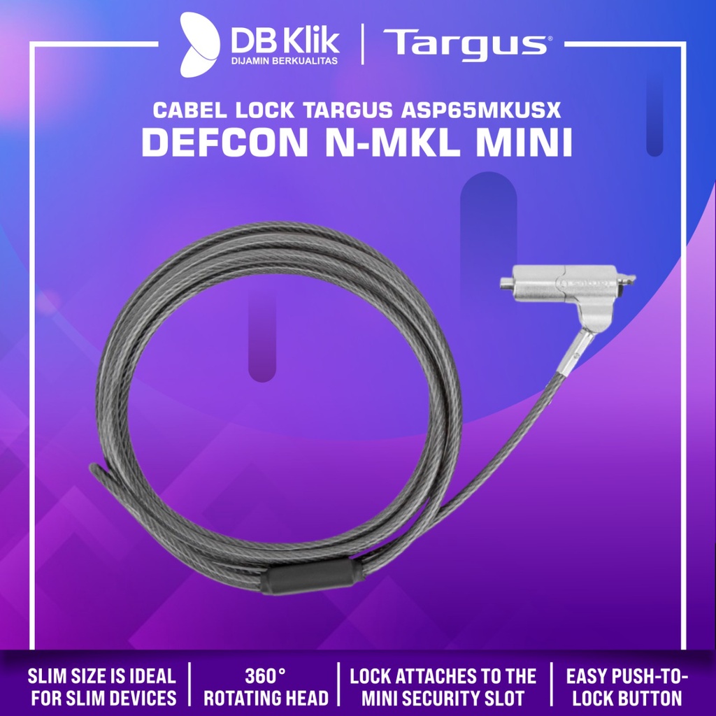 Cabel Lock Targus ASP65MKUSX Defcon N-MKL Mini Master Key for Notebook