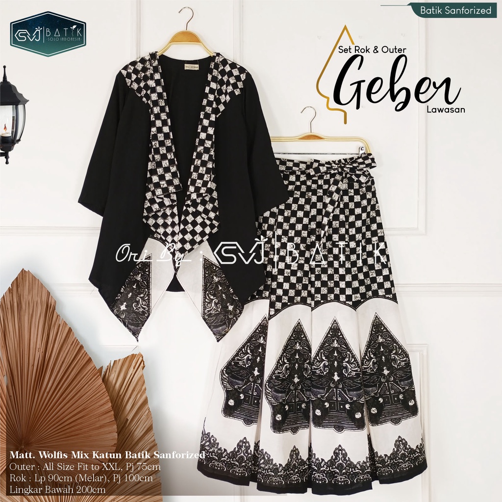 SETELAN BATIK WANITA KONDANGAN TERBARU ONE SET OUTER ROK CARDIGAN BATWING BOLERO BLAZER BATIK MODERN