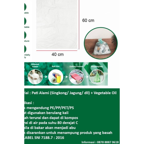 

Kantong Plastik Singkong Polos (Medium) / Cassava Bag BIODEGRADABLE