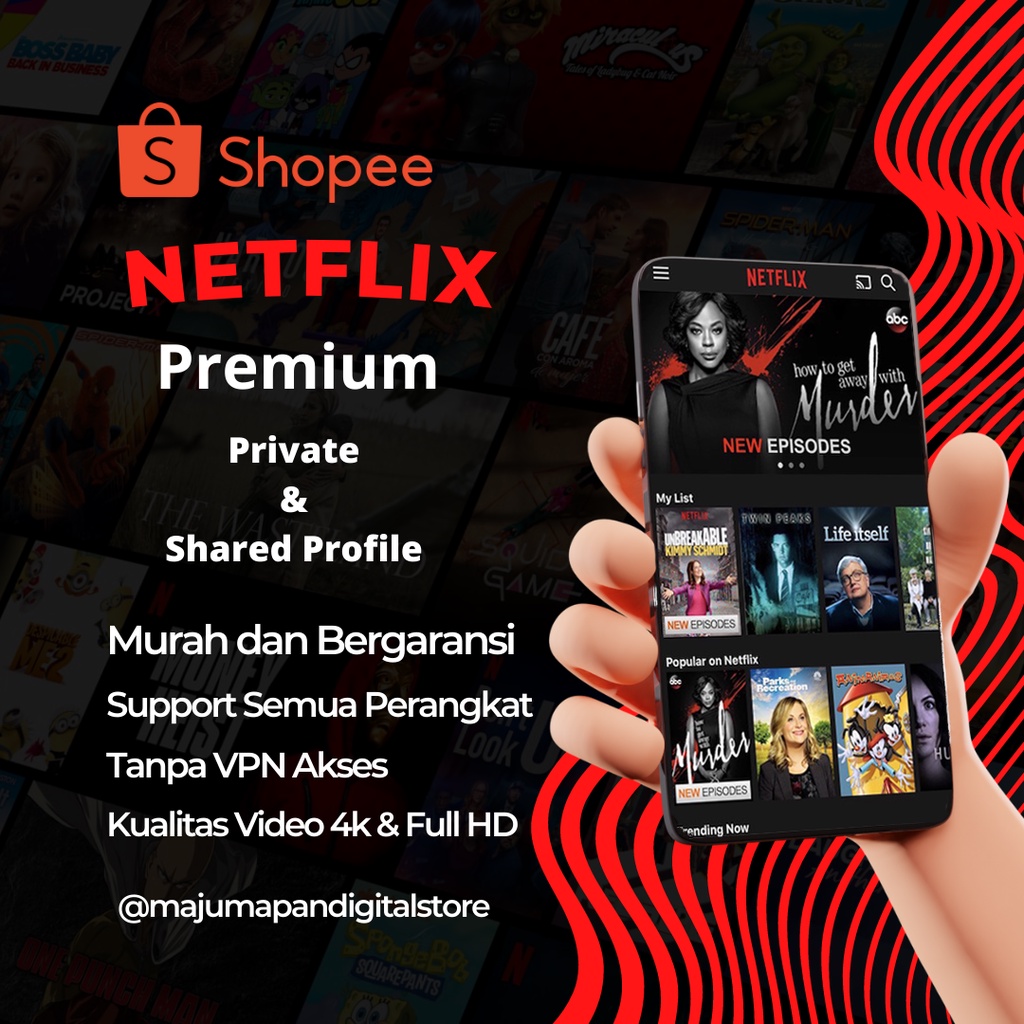 Jual NETFLIX PREMIUM TANPA VPN MURAH DAN BERGARANSI, KUALITAS 4K & FULL ...