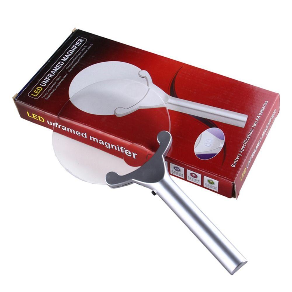 Solighter Membaca Perhiasan Magnifiers Profesional Dengan 2lampu LED HD Lensa Kaca Pembesar