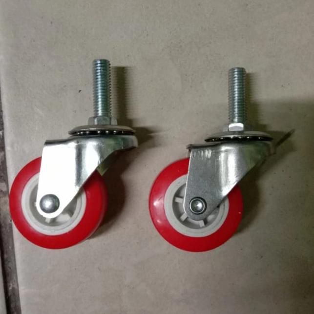 roda troli roda pu roda baut 2 inch baut tusuk