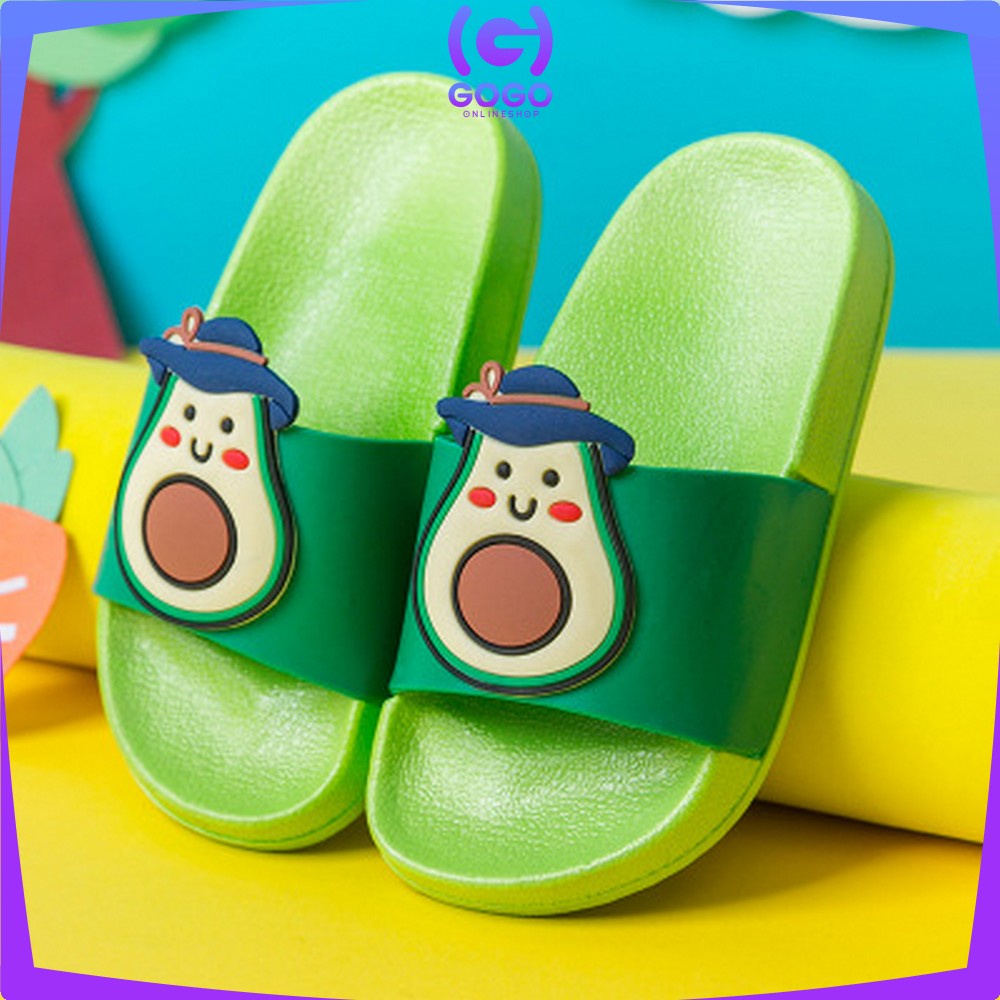 GOGO-S47 Sendal Anak Perempuan Slip On Bahan PVC Motif Buah Empuk Anti Licin /  Sendal Selop Nanas Gemoy Unisex Cewek Cowok Korean Style / Slipper Fruity Soft Elastic Import