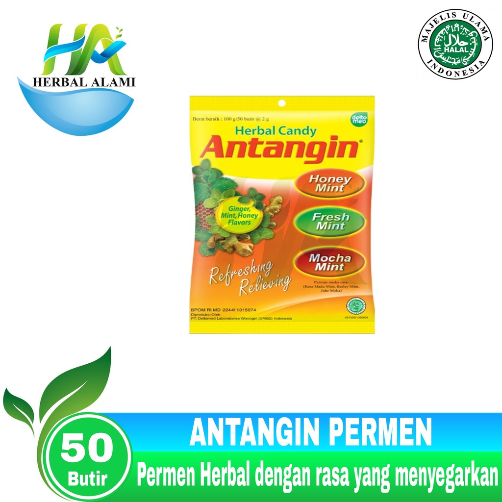 Antangin Permen Herbal - Candy Pereda Masuk Angin Isi 50pcs