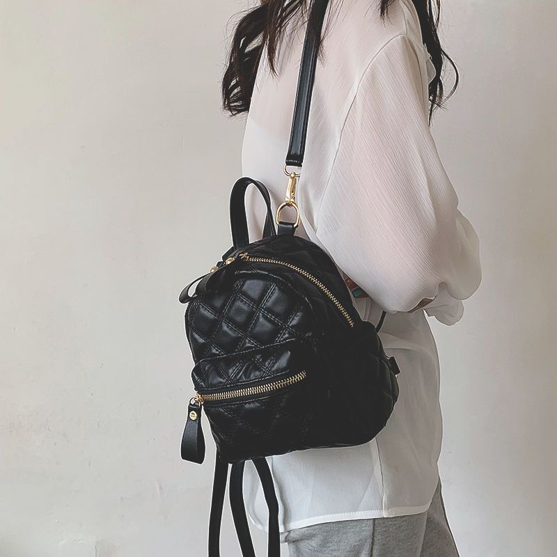 ♝❈❏Seraser Lingge Bordir Benang Ransel Wanita Musim Panas 2021 Baru Trendi Fashion Net Merah Messenger Tas Serbaguna Korea Kecil Ransel