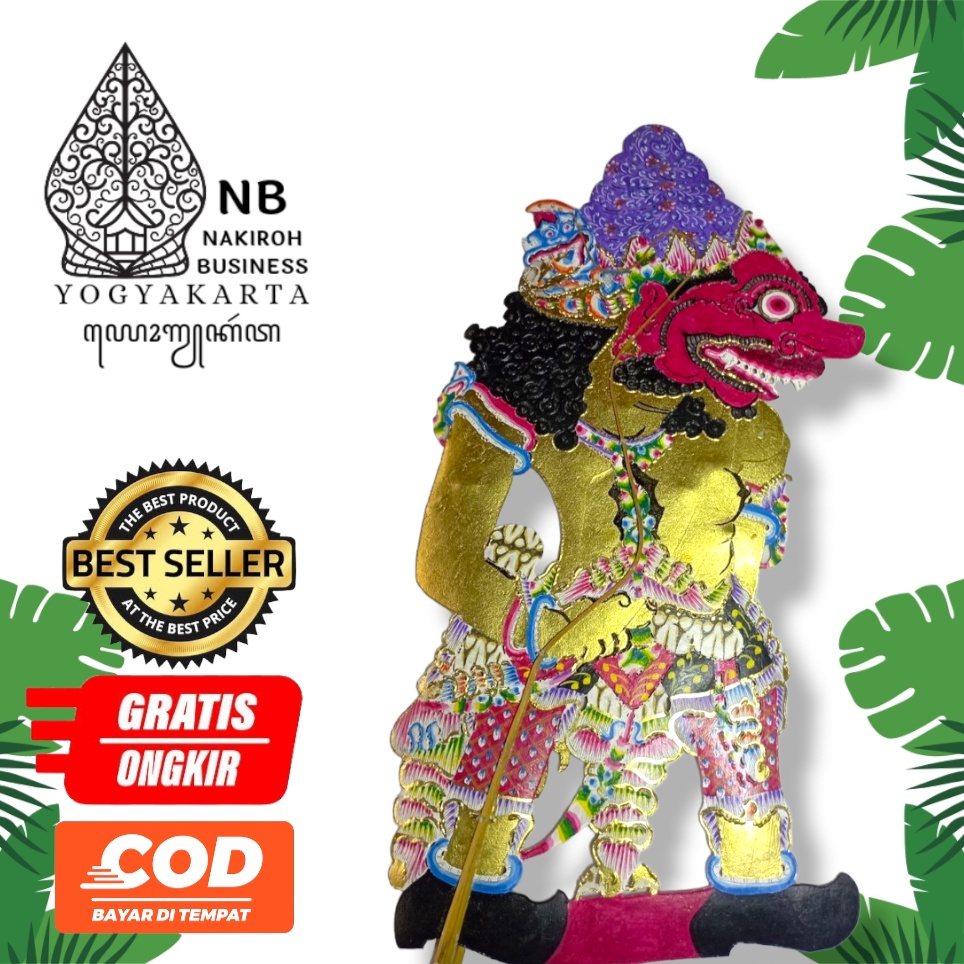 NAKIROHBUSINESS Wayang kulit sapi Asli BUTO BETARAKALA/BATARAKALA 80cm Jumbo Wayang kulit Grade 2 Ha