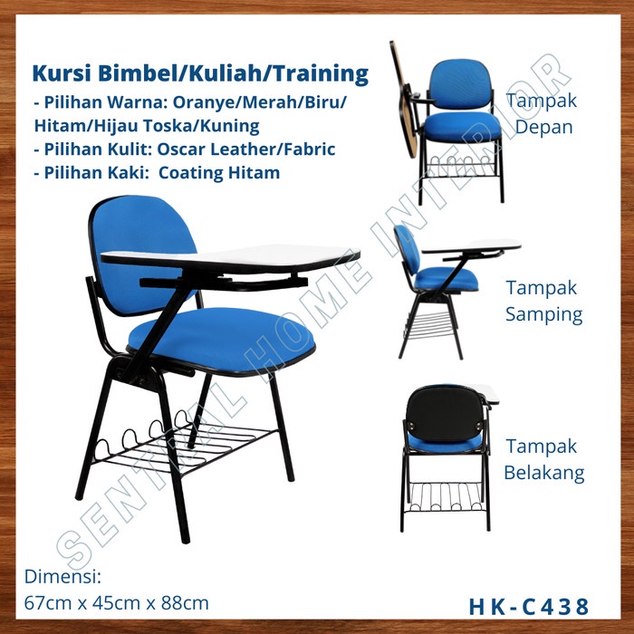 Kursi Kursi Lipat/Bimbel/Kuliah/Training - Kaki Coating Hitam Hk-C438