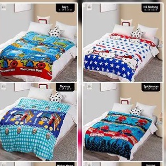 Grosiran Selimut Bulu Halus Single 10pcs / Premium Blanket Motif Dewasa Keren Terlaris Termurah Import Berkualitas/10 pcs