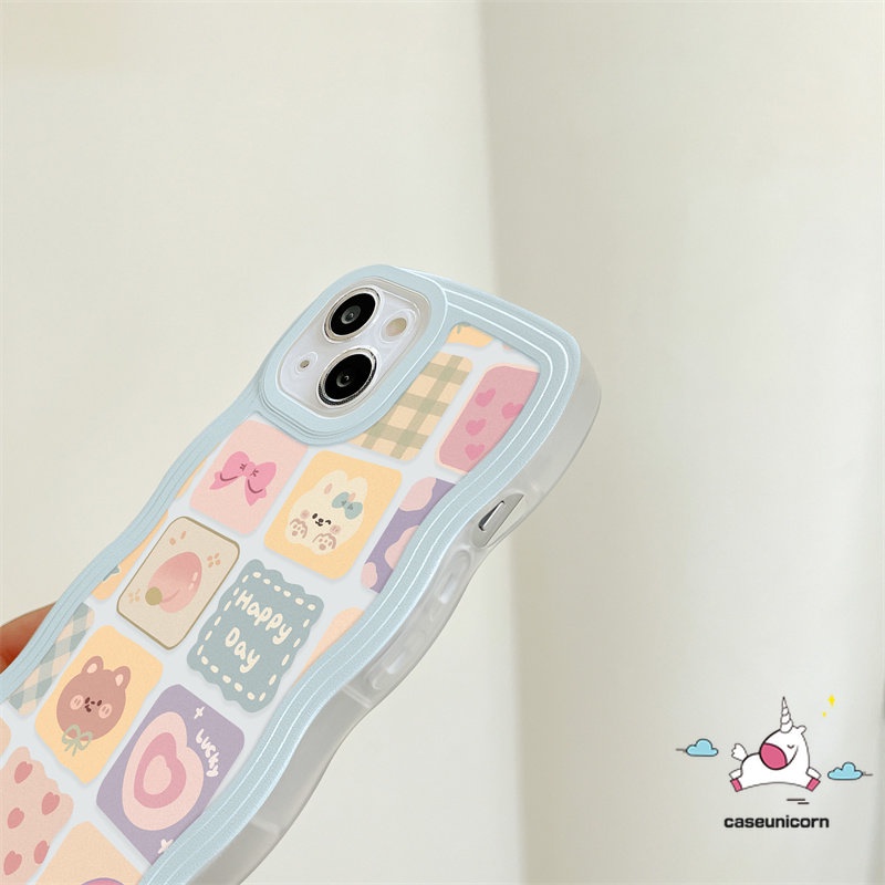 Soft Case Motif Kartun Beruang Hati Pelangi Untuk iPhone 11 14 12 13 Pro Max XR 6 6s 7 8 Plus 14 Plus X XS Max SE 2020