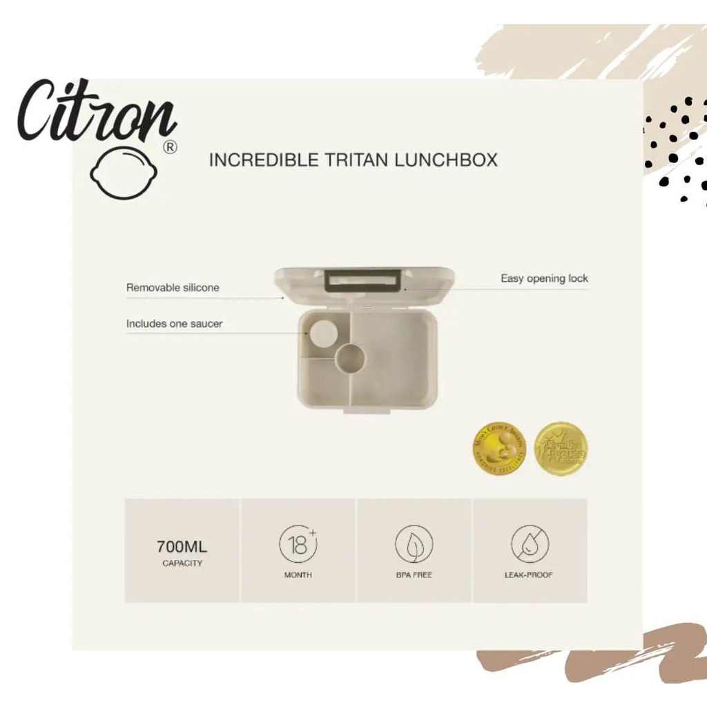 Citron Tritan Lunchbox- Incredible Kids Lunch Box Kotak Bekal Makan Anak