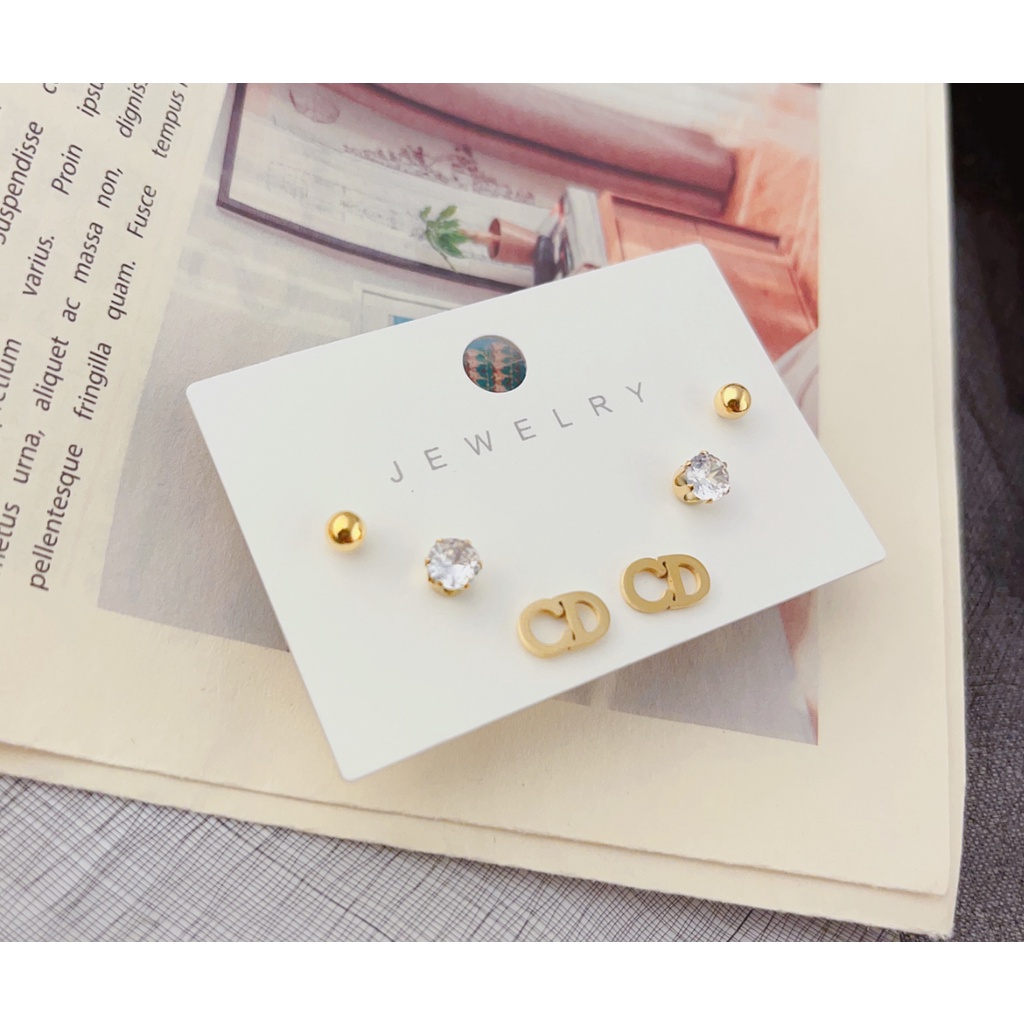 Anting  Titanium Permata Perhiasan Wanita Jewelry  8336/8258/C&amp;D 1574