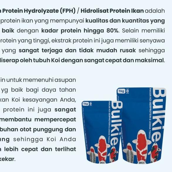 PELET KOI PAKAN IKAN KOI HI GROWTH PERTUMBUHAN KOI PELET BULKIE 1kg - 5mm