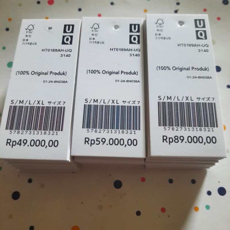 price tag label hang tag baju label baju hangtag ready stok