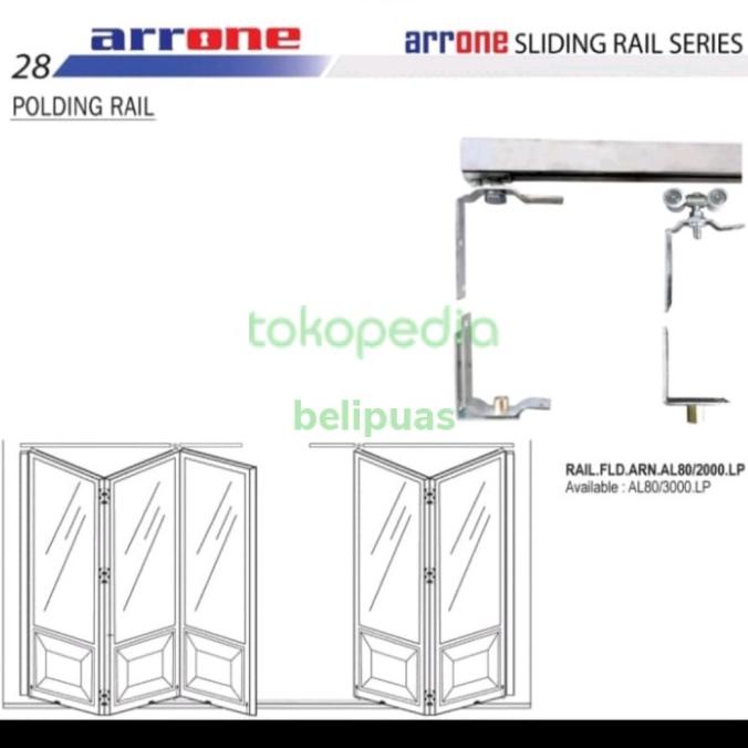 Rel Pintu Lipat Aluminium / Folding 3 Meter 5 Dp