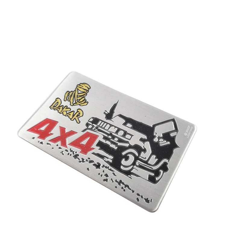 1pc Stiker Emblem Logo DAKAR Rally Racing 4X4 Bahan Aluminum Untuk Dekorasi Mobil Jeep / Truk / Motor / Sepeda