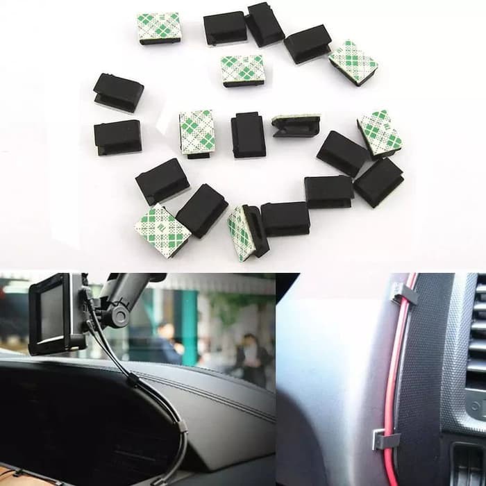 Cable Clip Black Wire Tie Organizer Universal Pengikat Kabel Dashboard