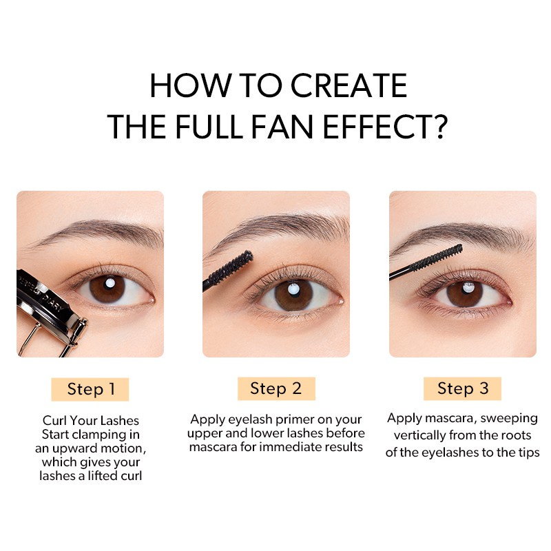 Perfect Diary Voluminous Lash Primer Mascara Clear Long-lasting Multi Function Eye Makeup Black/Brown 100% ORI Perfect Diary