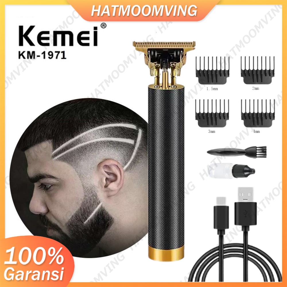 Kemei Alat Cukur Elektrik Profesional Hair Trimmer Detailer Cordless / Mesin Cukur Rambut Cas T9 USB Rechargeable / Pisau Cukur Jenggot