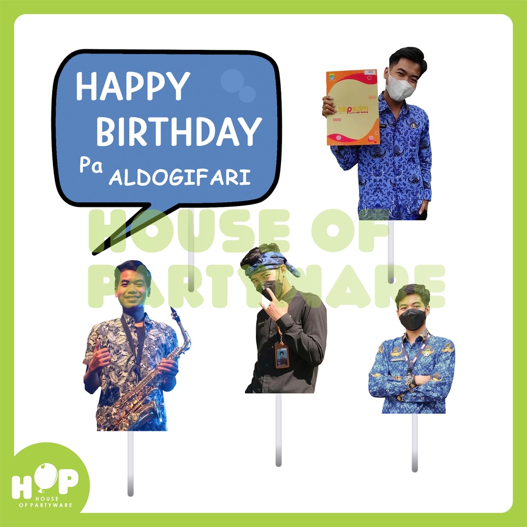 Cake Cupcake Topper CUSTOM Foto / Tusukan Kue Ulang Tahun Tumpeng