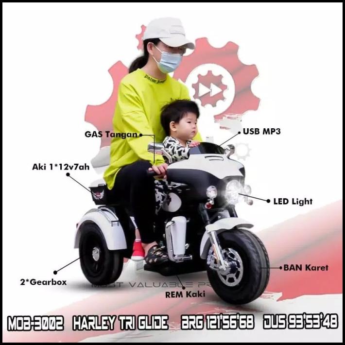 Promo Motor Accu Mainan Anak / Motor Aki Mob 3002 / Motor Aki Harley