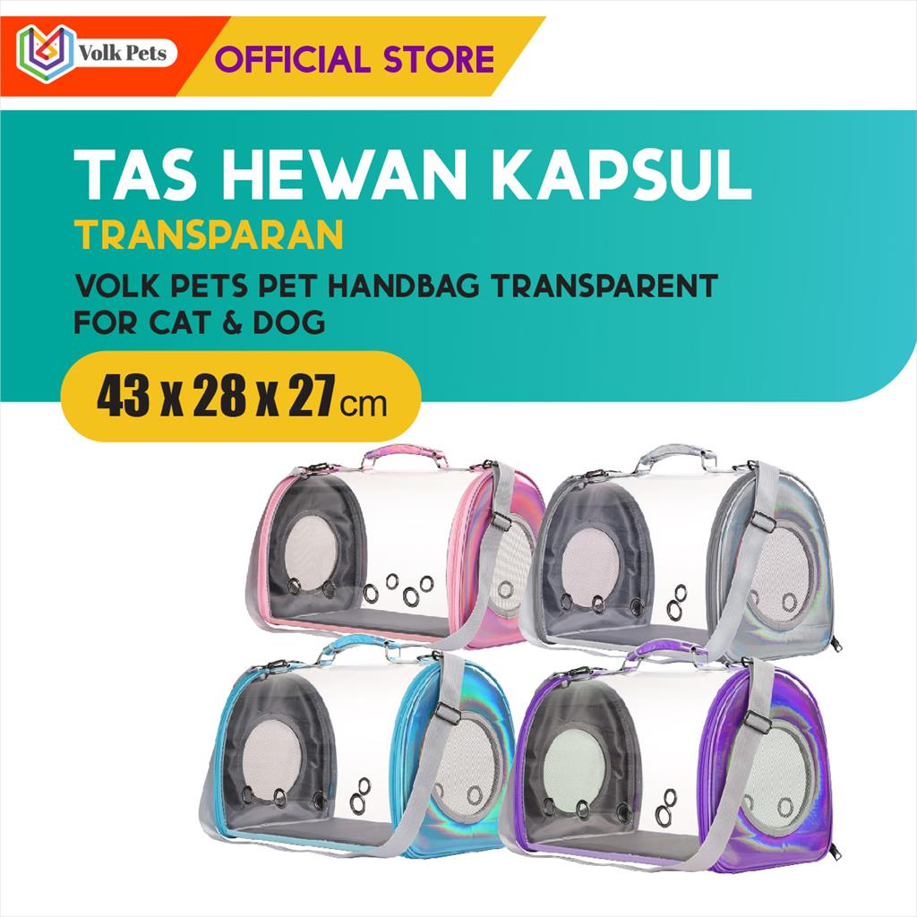 Volk Pets Handbag Transparent / Tas Hewan Kapsul Transparan