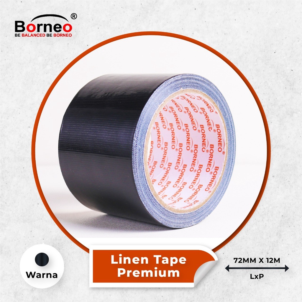 

Borneo Linen Tape / Lakban Kain Premium 72 mm x 12 m