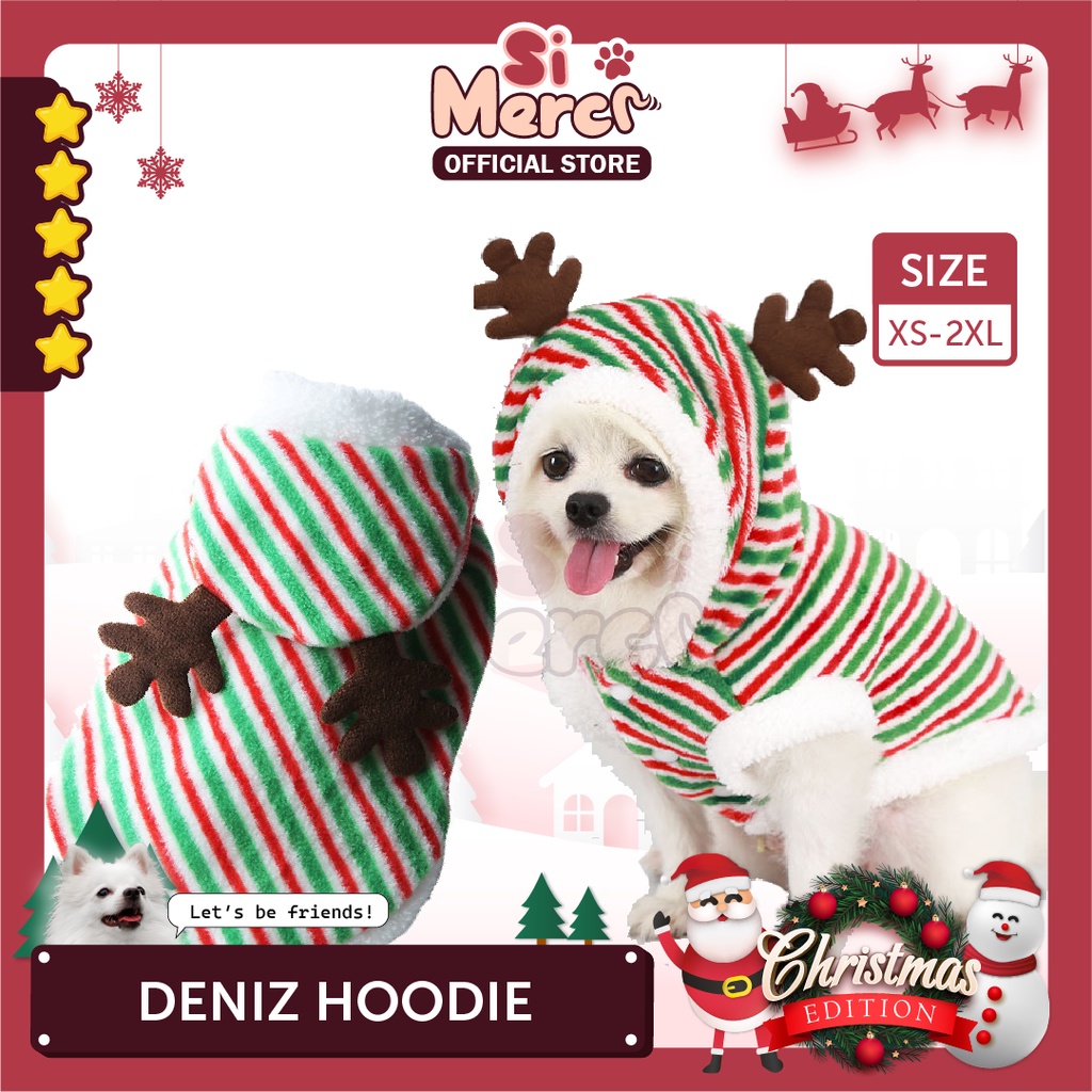 Baju Anjing Kucing Hewan Hoodie Natal / Baju Sweater Anjing Natal / Pet Clothes For Christmas Premium