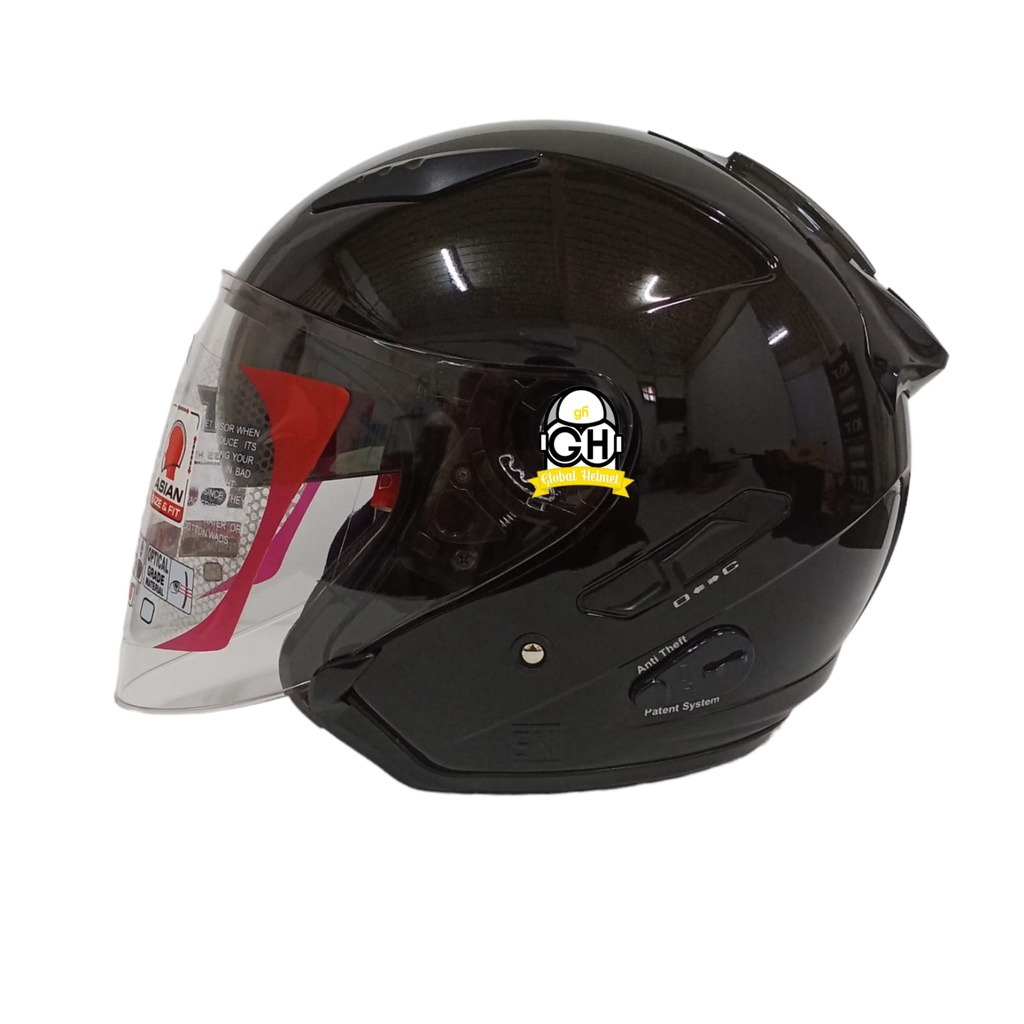 HELM KYT GALAXY SLIDE FLAT R SOLID BLACK METALIC FLAT VISOR