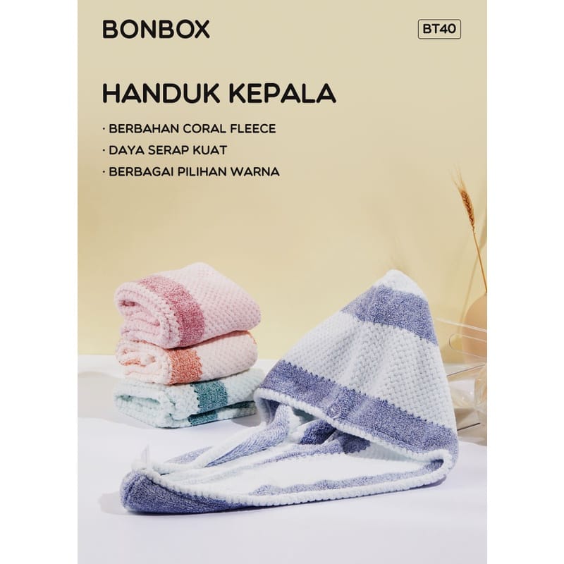 Handuk Rambut Cepat Kering Fiber Magic Towel Lembut - BONBOX BT40