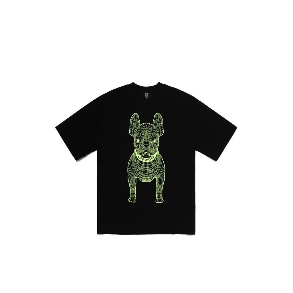 LIFEWORK Big Radog Multi Black Tee T-Shirt Kaos Korea Oversized Original 100%