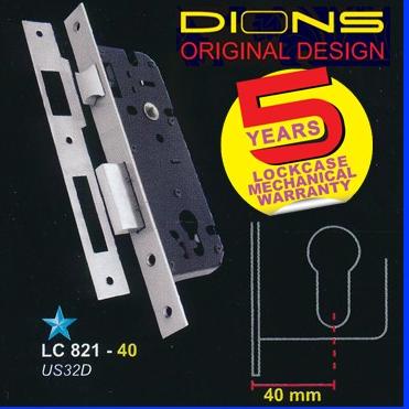 BODY KUNCI/SWING LOCKASE DIONS by SOLID LC 821-40 STAINLESS ( LIDAH )