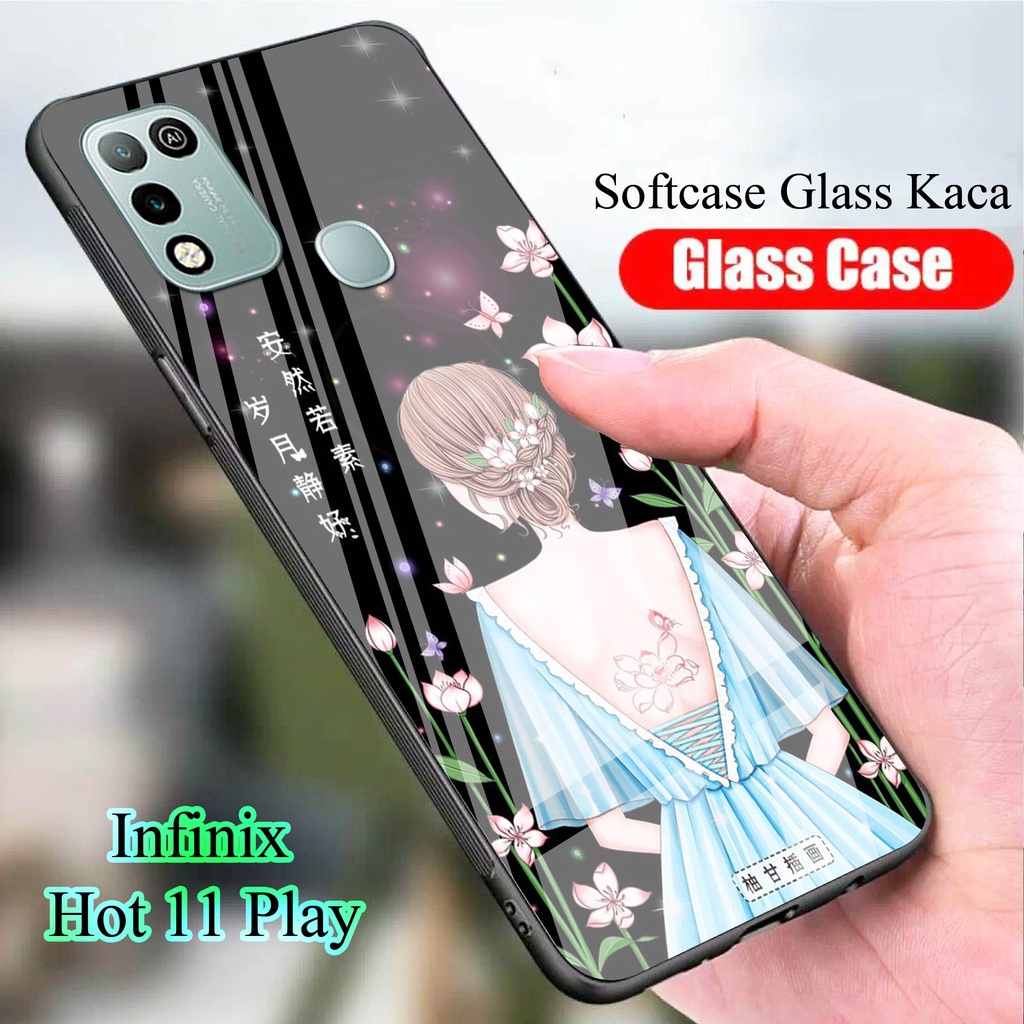 Softcase Glass Kaca for INFINIX HOT 11 PLAY - Case Handphone  INFINIX HOT 11 PLAY [T05]