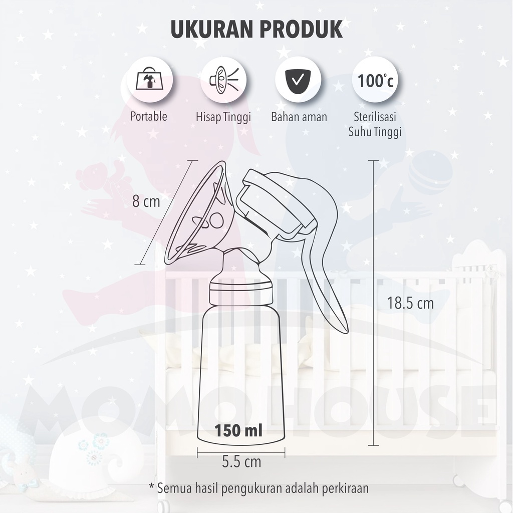MOMO HOUSE Pompa ASI Manual Silikon Pumping Asi Manual Breast Pump Silikon