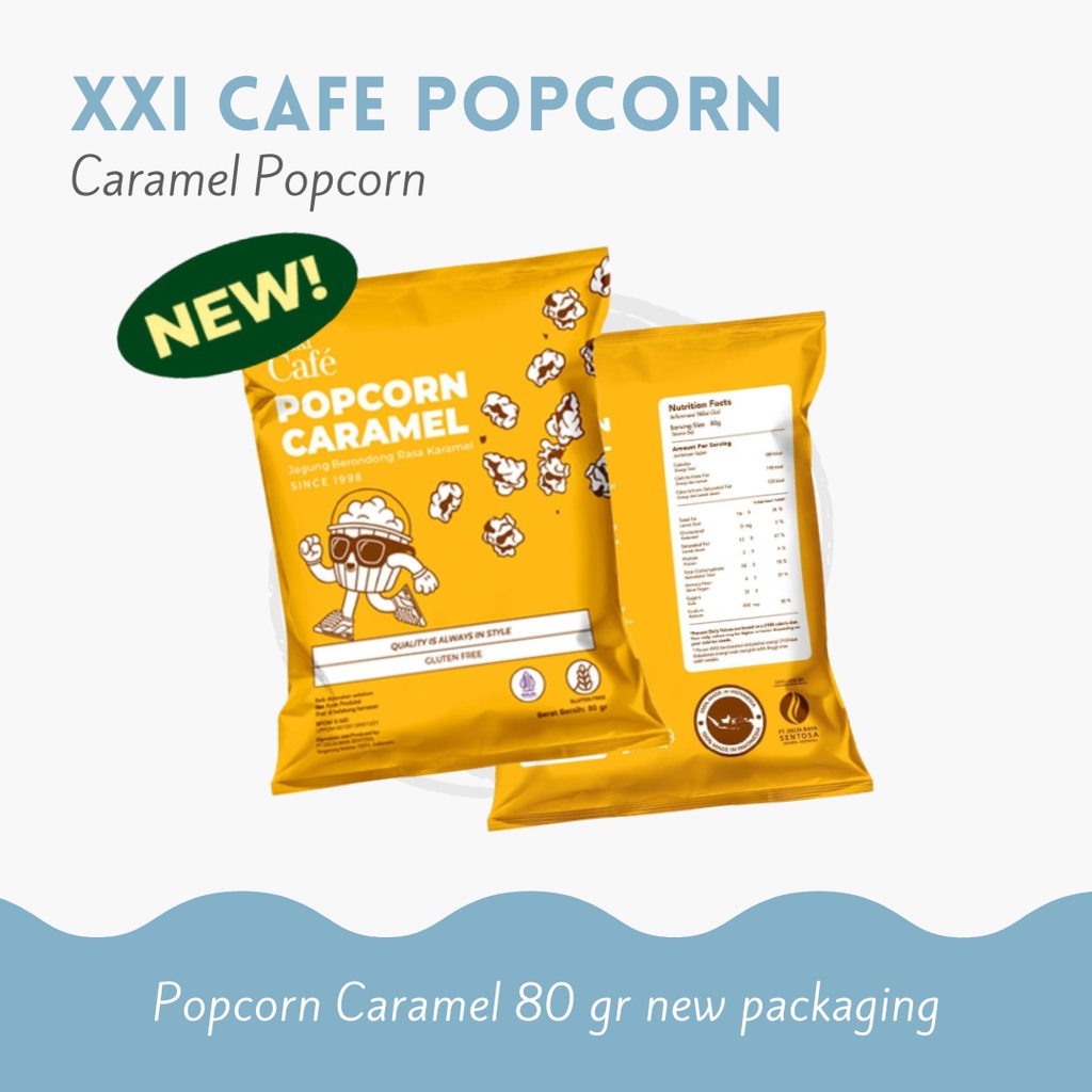 

XXI Cafe Popcorn Caramel Popcorn Bioskop 80gr Berondong Jagung Cemilan Snack Murah