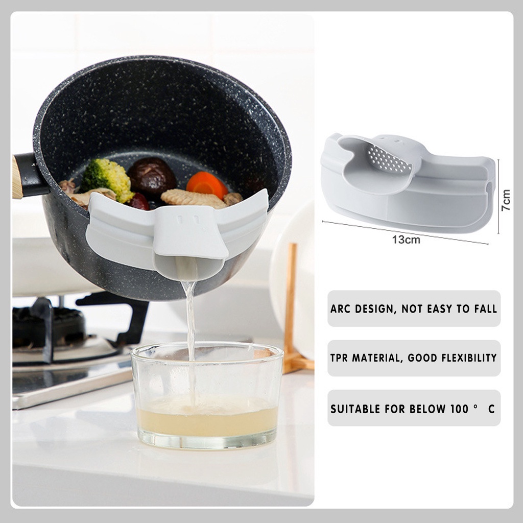 【Silikon】Funnel Filter/Corong Panci Bentuk Mulut Bebek/Corong Panci/Universal Round Pot Edge Funnel